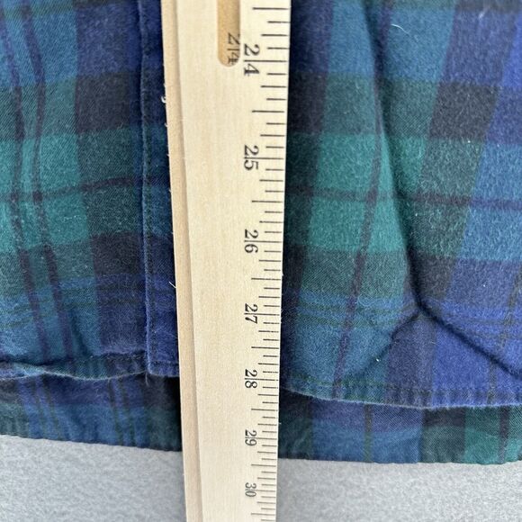 Lucky Brand & Co Blackwatch Plaid Long Sleeve Flannel Green Blue Men's M Retro - Picture 8 of 8